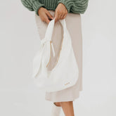 Bobbie Bow Hobo Shoulder Bag - Cream