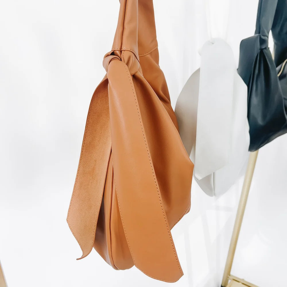 Bobbie Bow Hobo Shoulder Bag - Brown