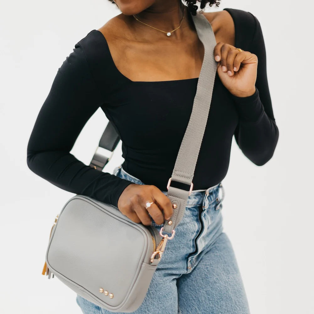 Callie Canvas Adjustable Strap - Gray