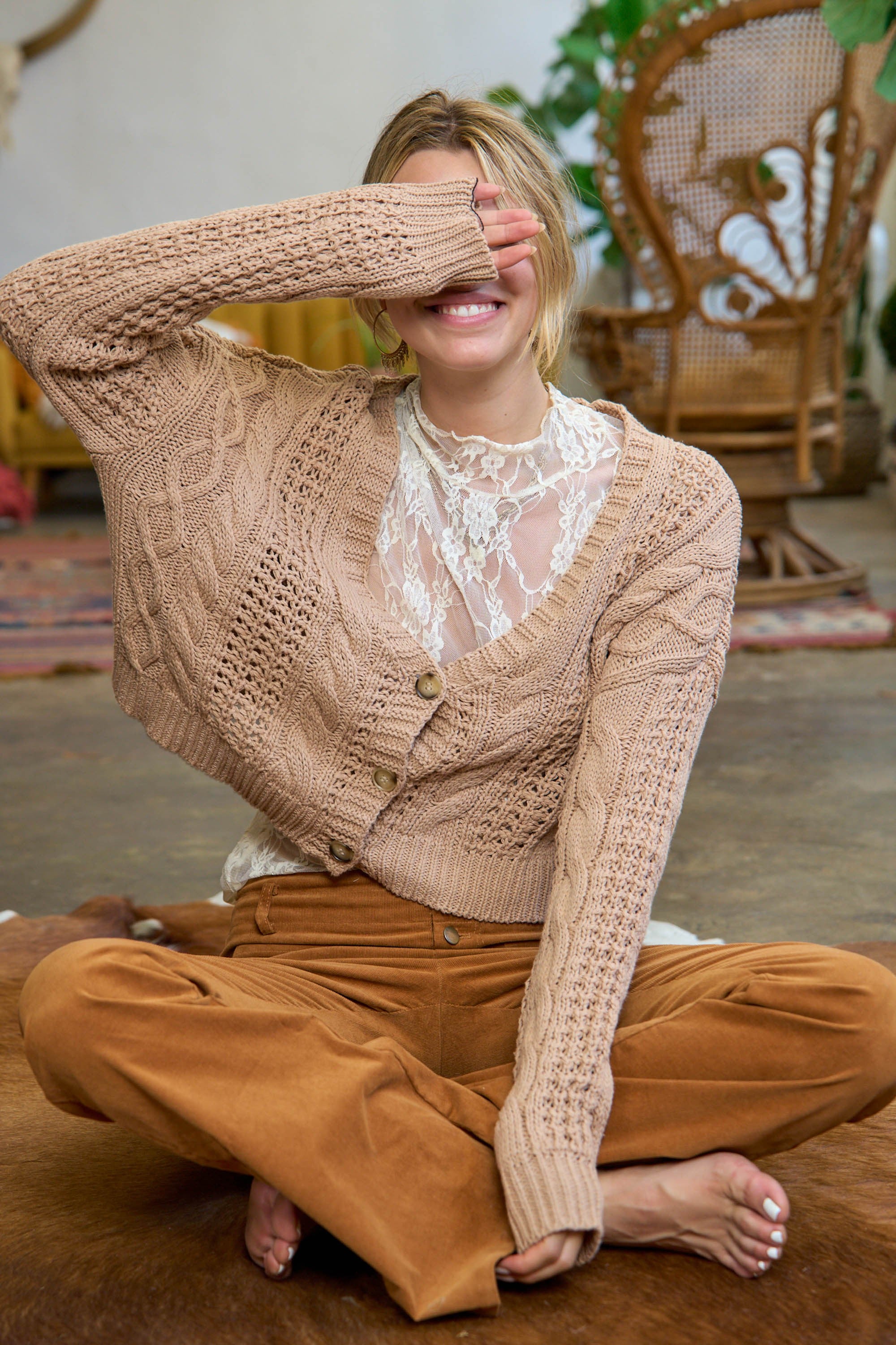 Never Too Late Cropped Cardigan