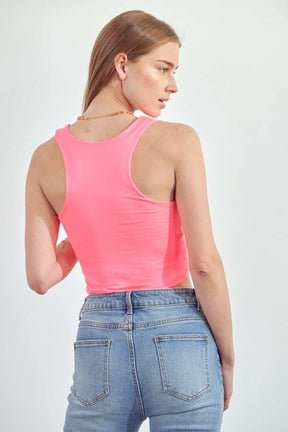 Make Your Point Crop Top - Neon Pink