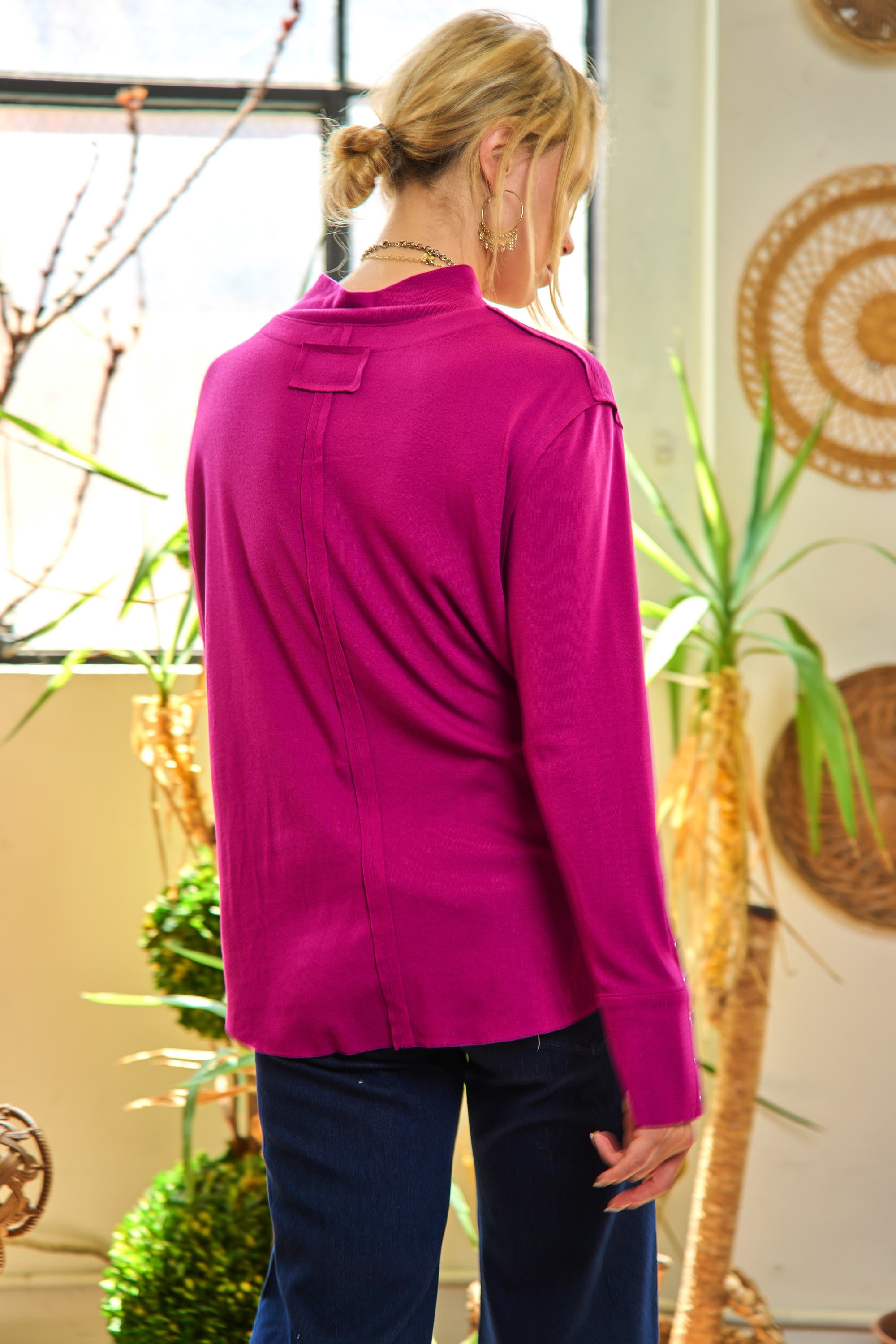 Suddenly I See Knit Top - Magenta