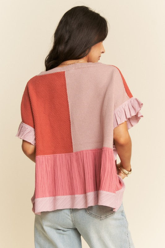 Don't Wanna Go Home Patchwork Sweater
