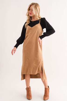 Greatest Day Ever Faux Suede Dress