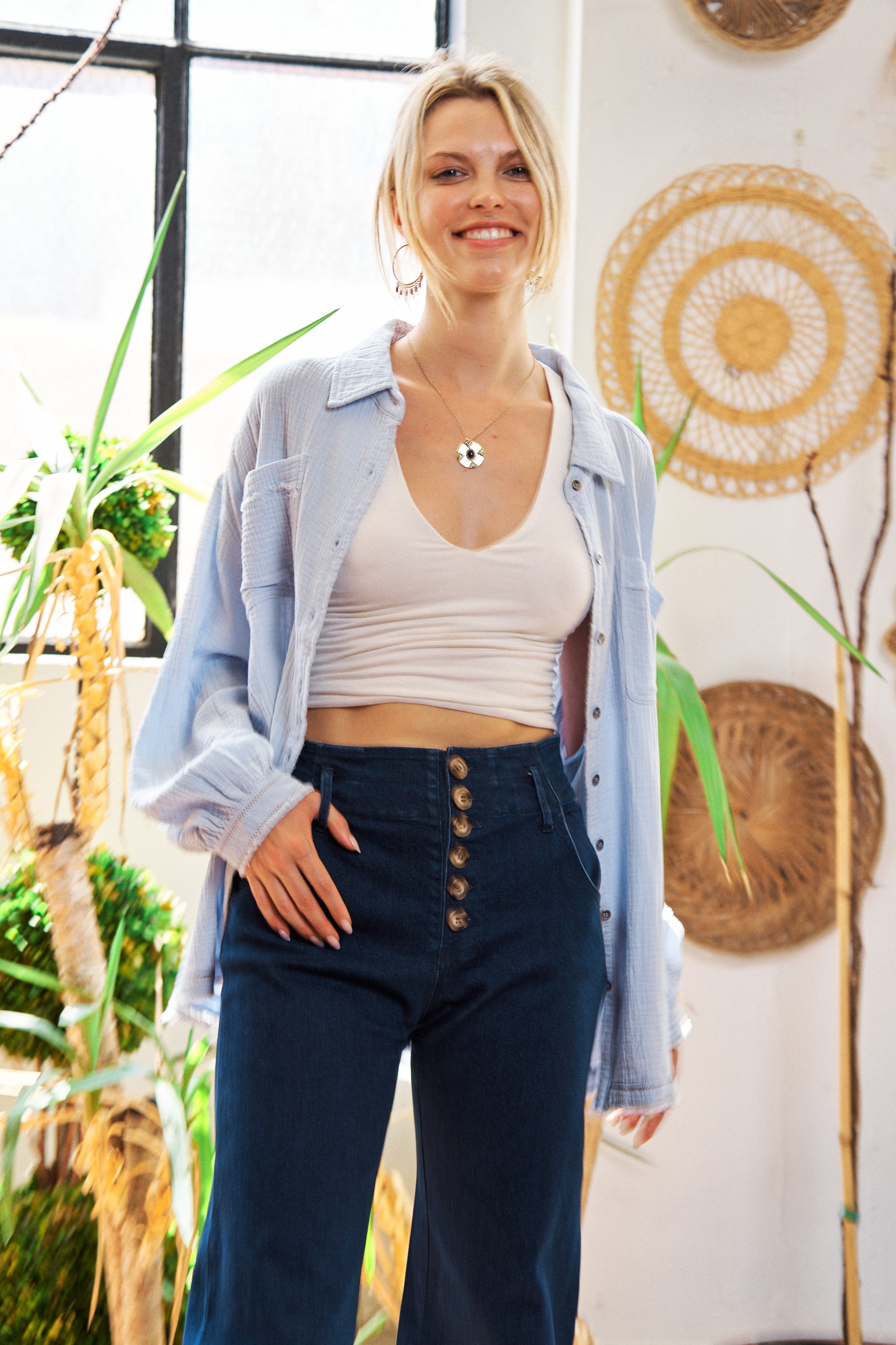 Close to You Button Down Top