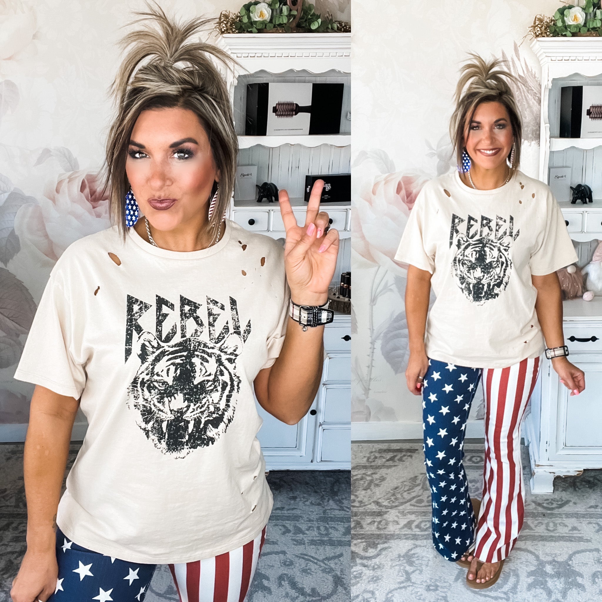 Rebel Distressed Graphic Tee