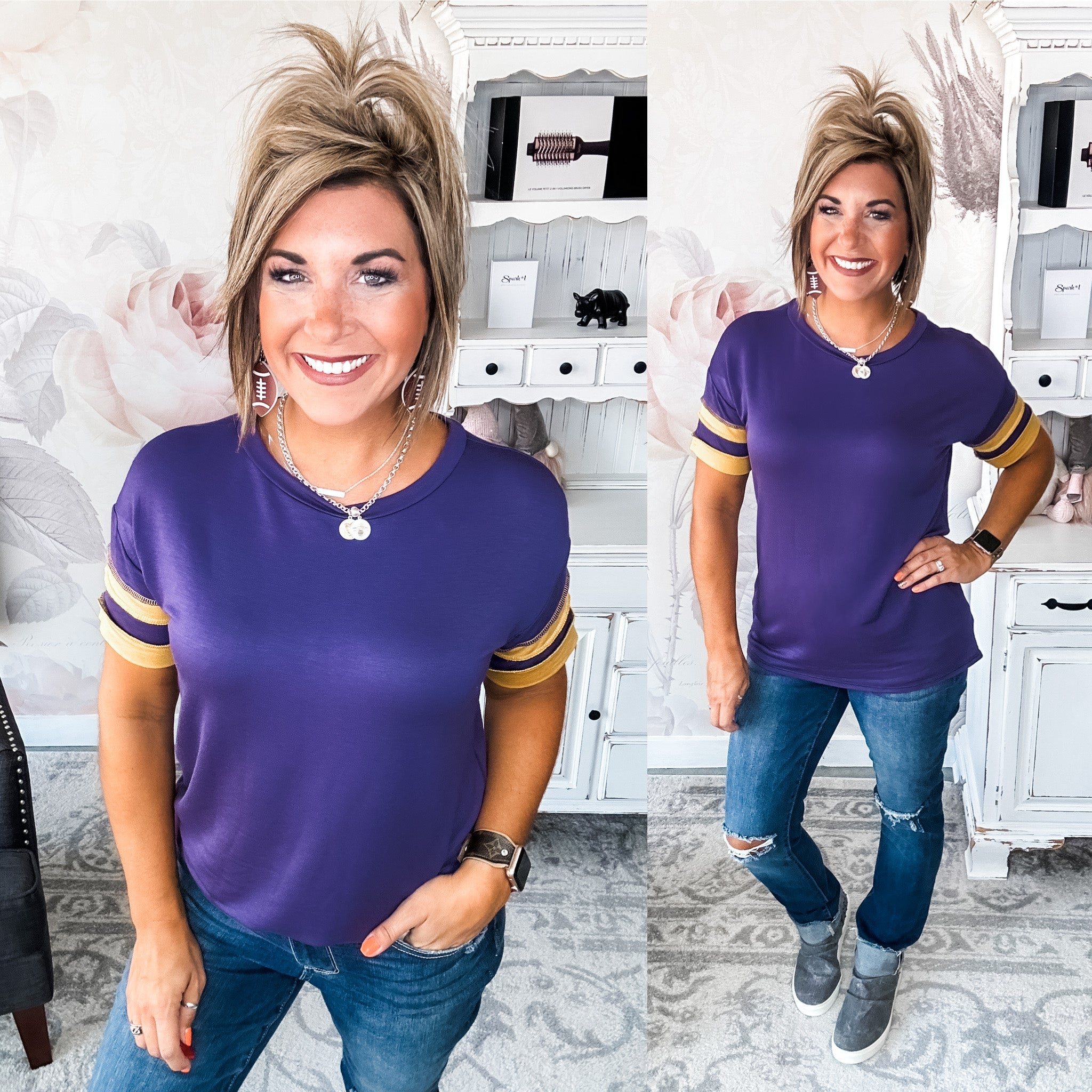 Pack Your Gear Game Day Tee - Purple/Yellow