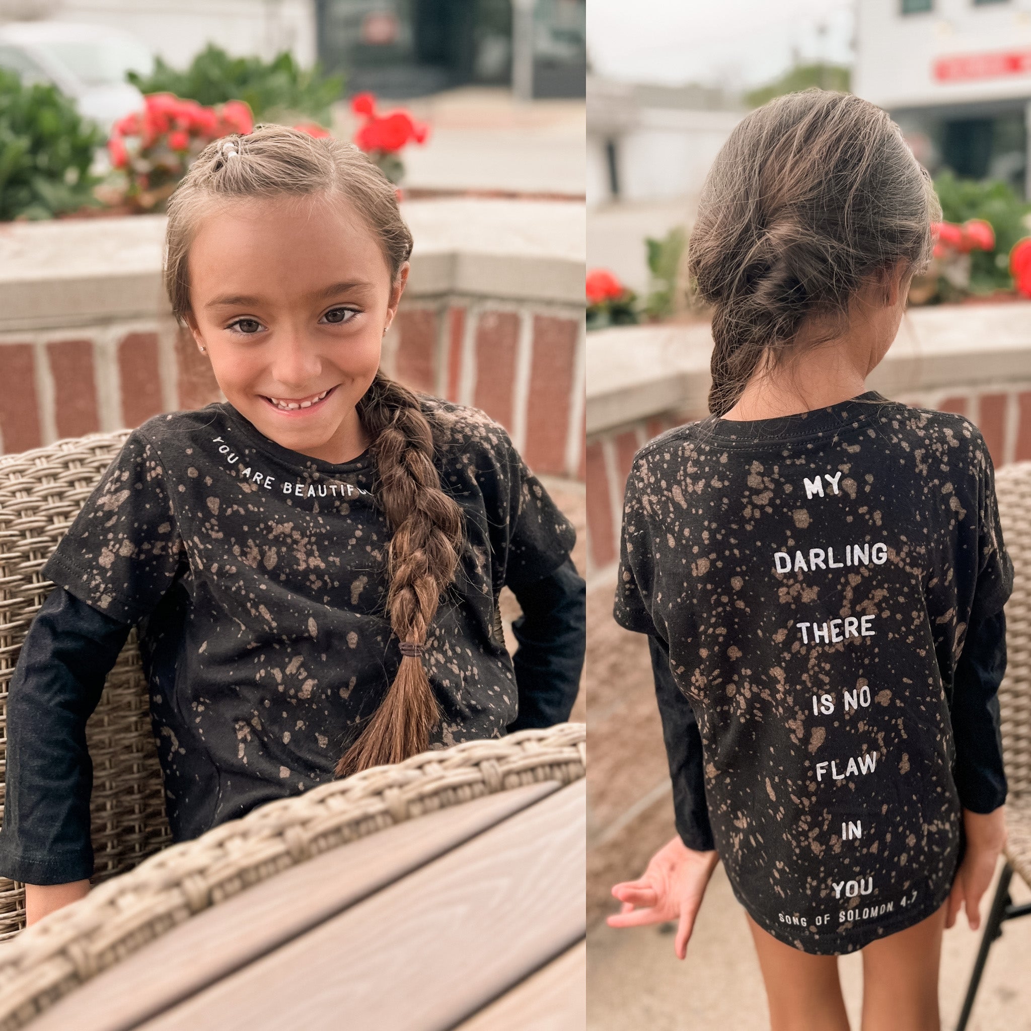 You Are Beautiful Black Bleached Tee + Youth Sizes