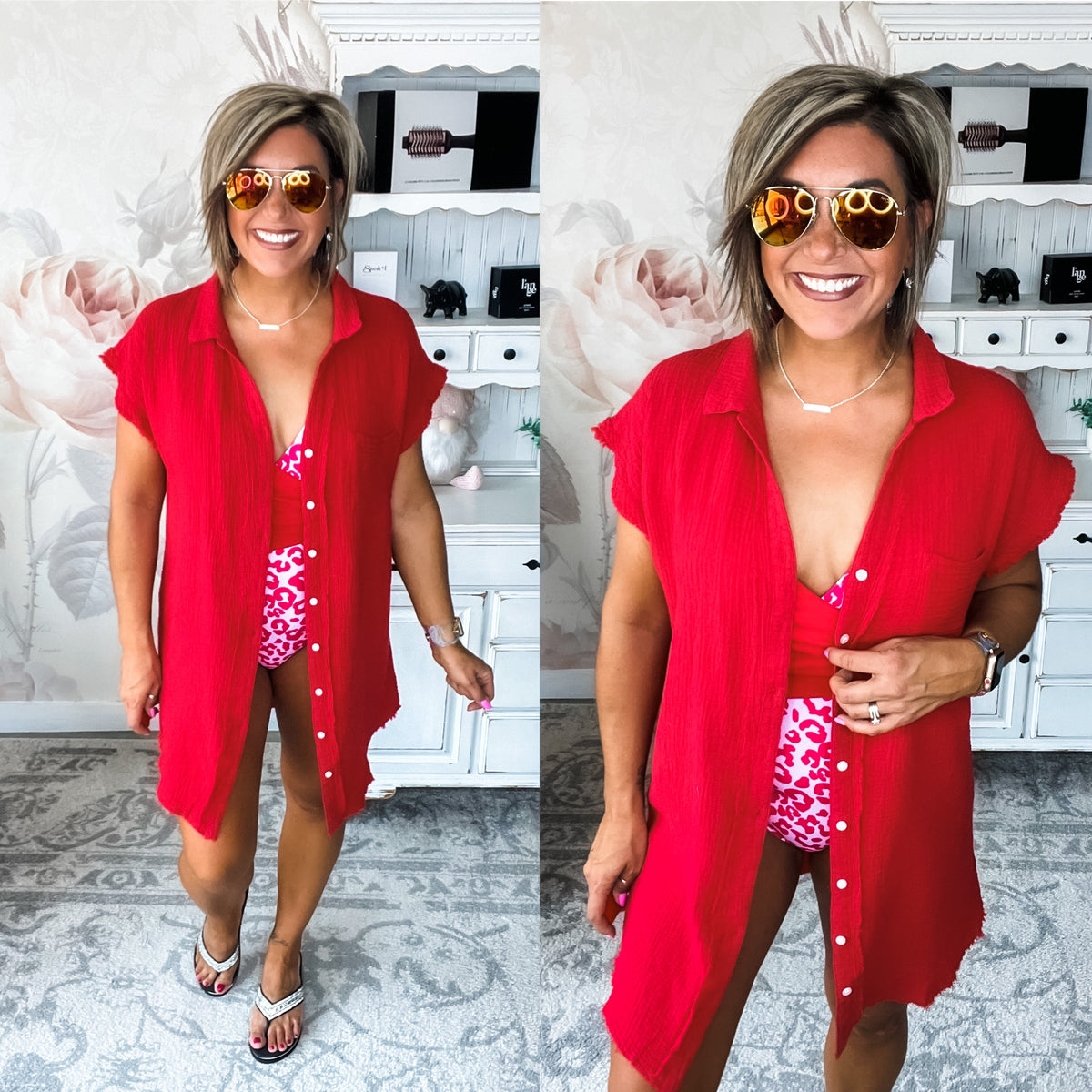 Light a Firework Button Down Coverup