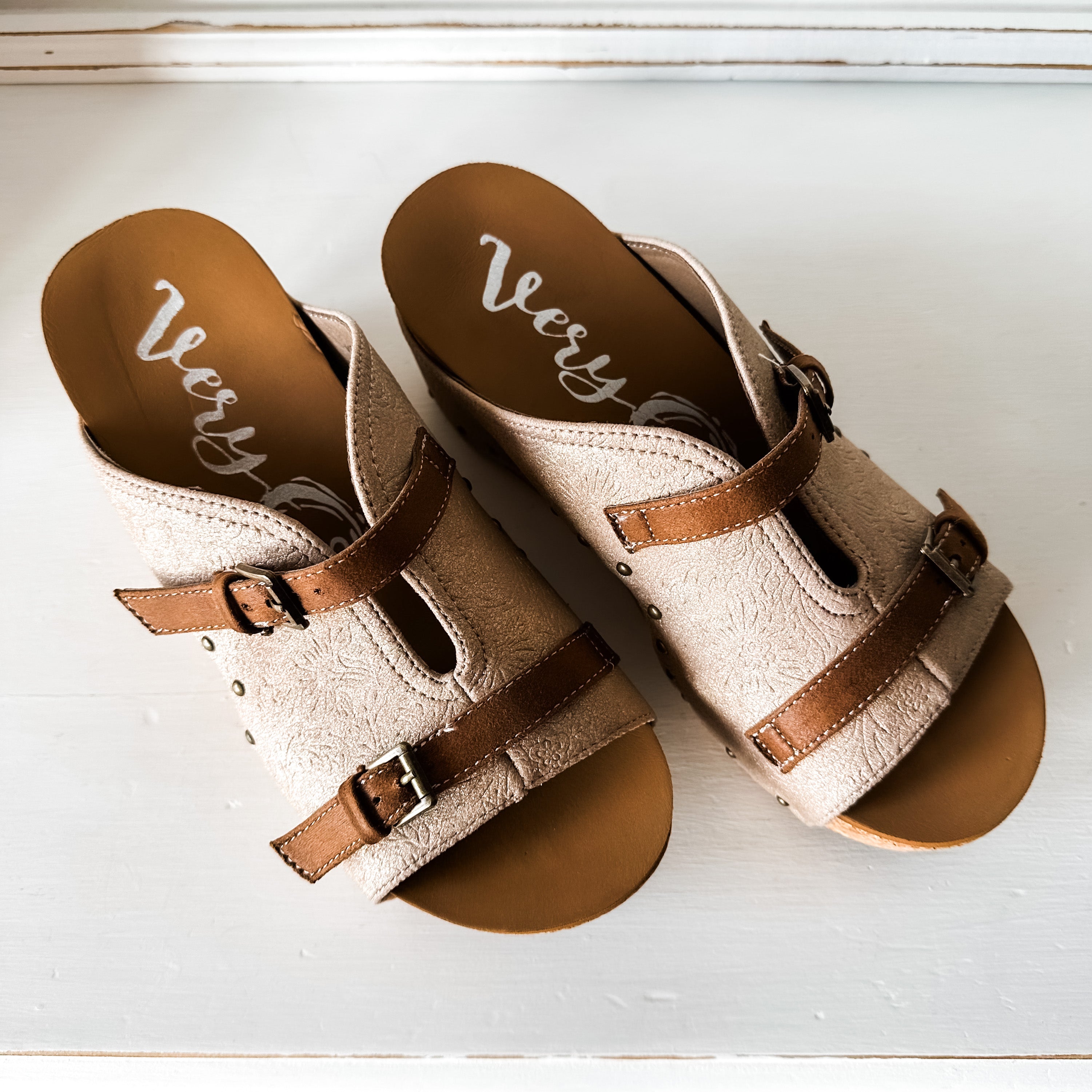 Bellevue Wedge Sandals - Nude