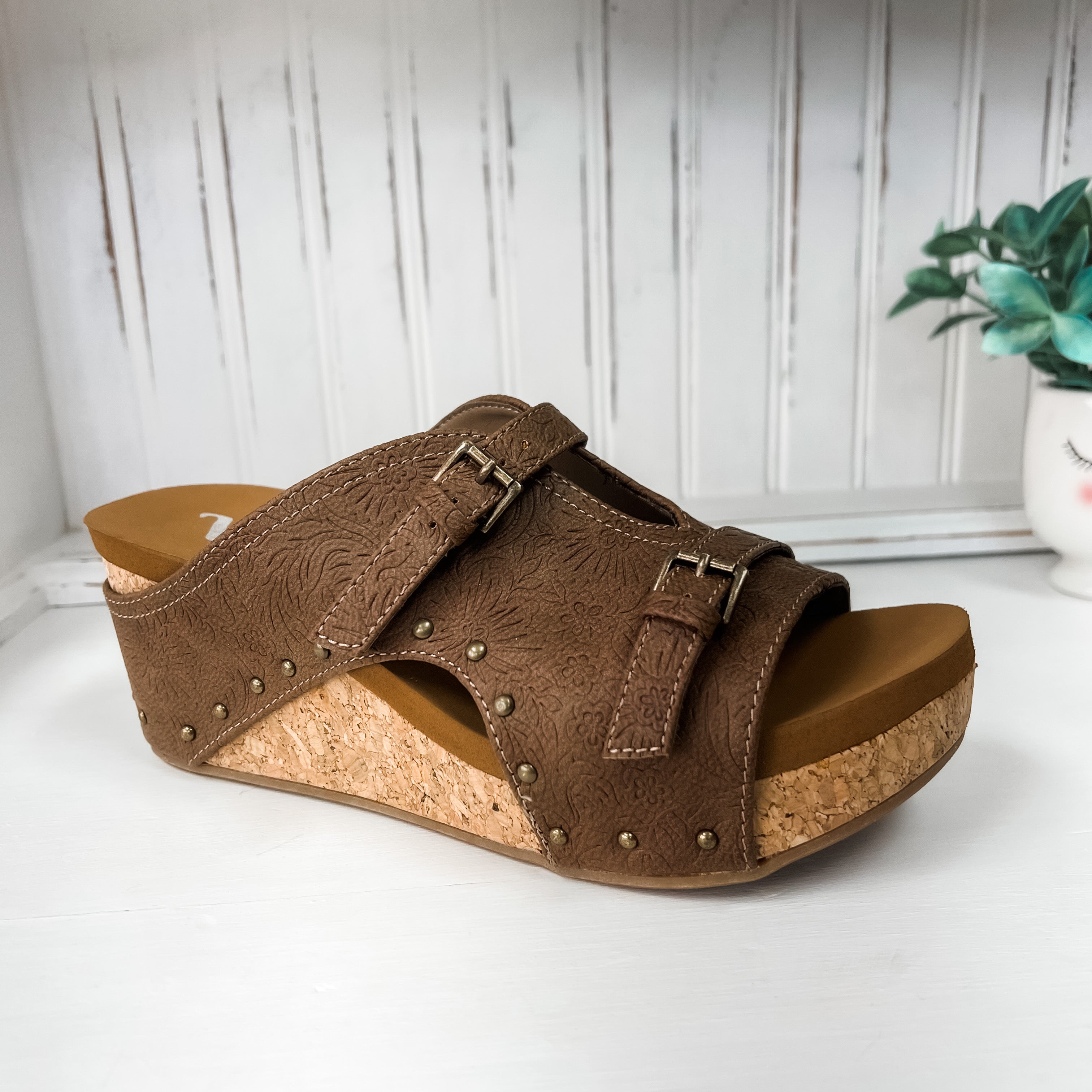 Bellevue Wedge Sandals - Tan
