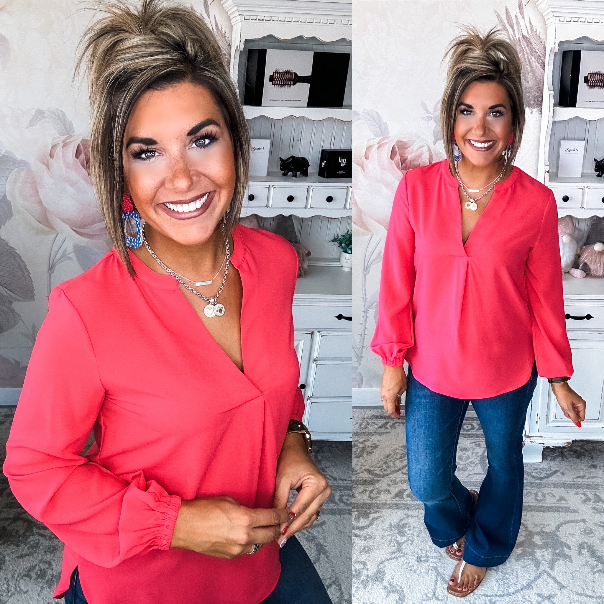 Last Thing I Do Blouse - Azalea