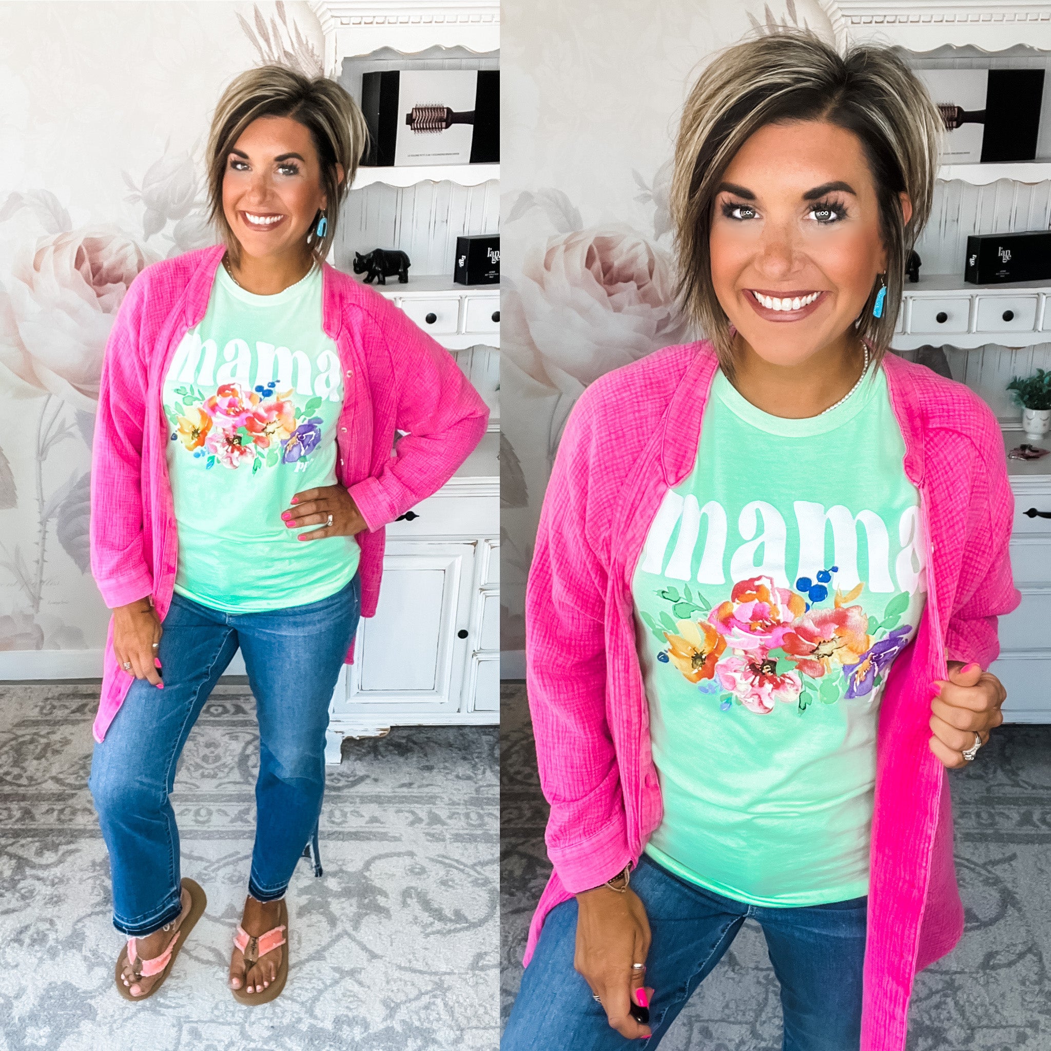 Watercolor Floral Mama Graphic Tee