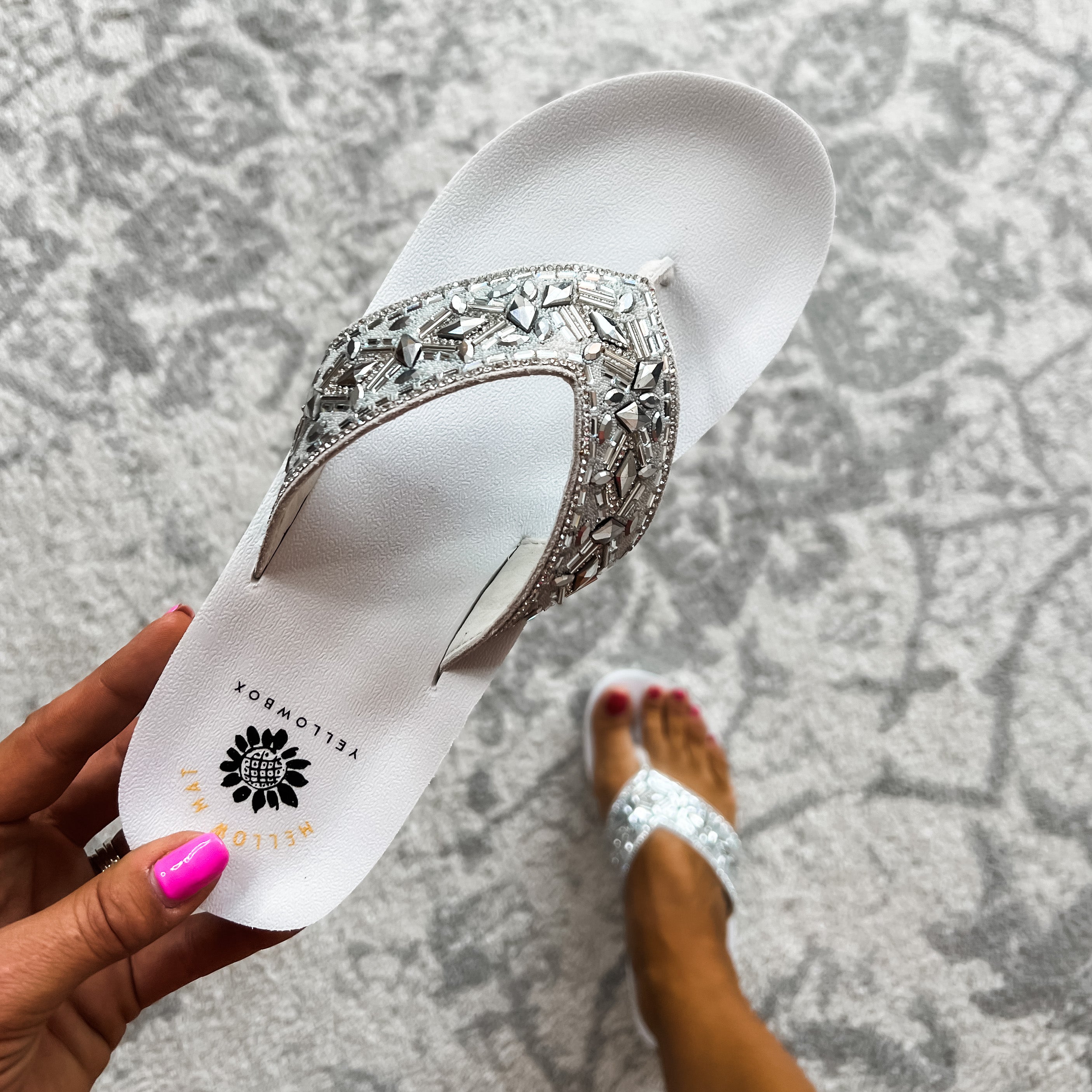 Blaine Flatform Sandal - White