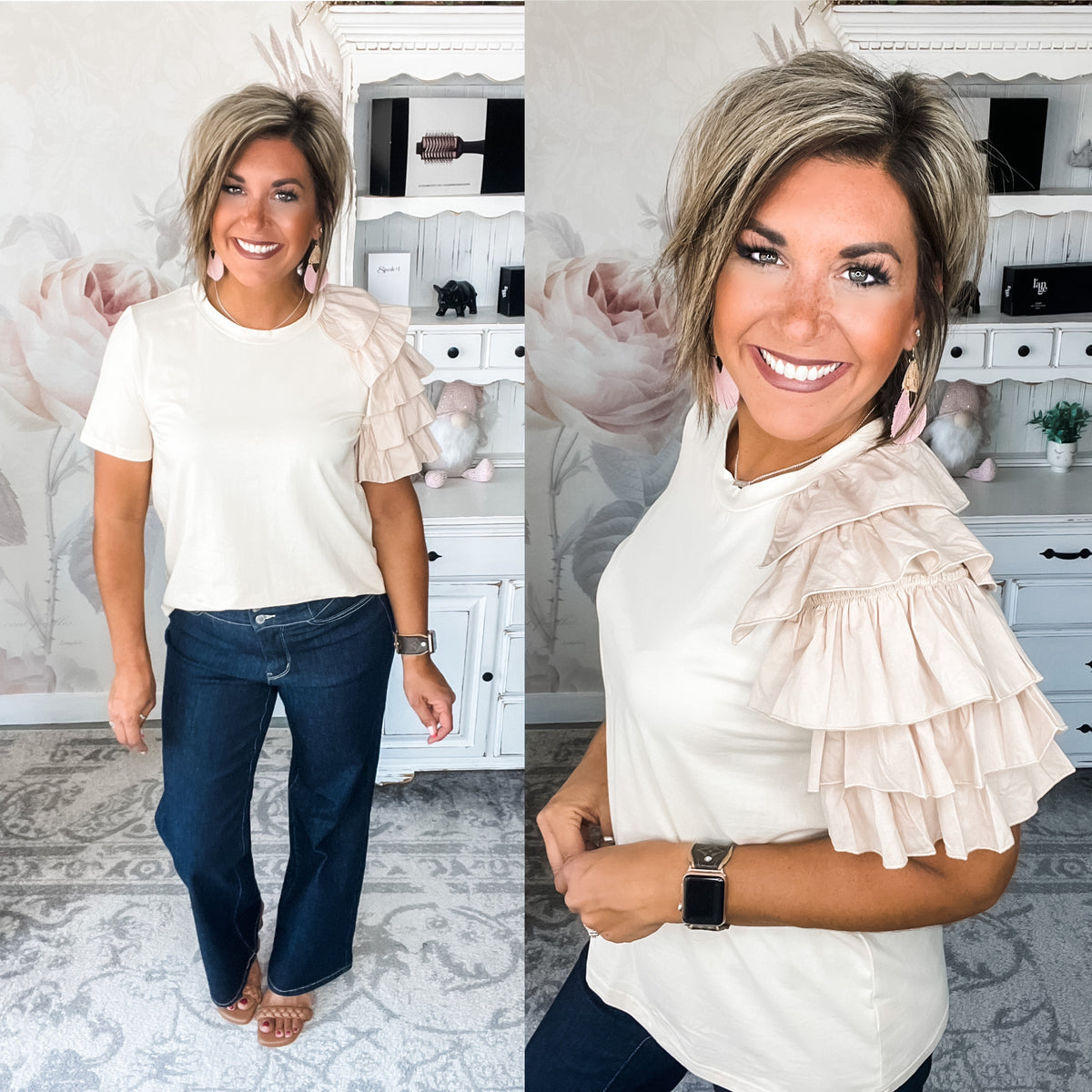 Just Need Time Ruffle Sleeve Top