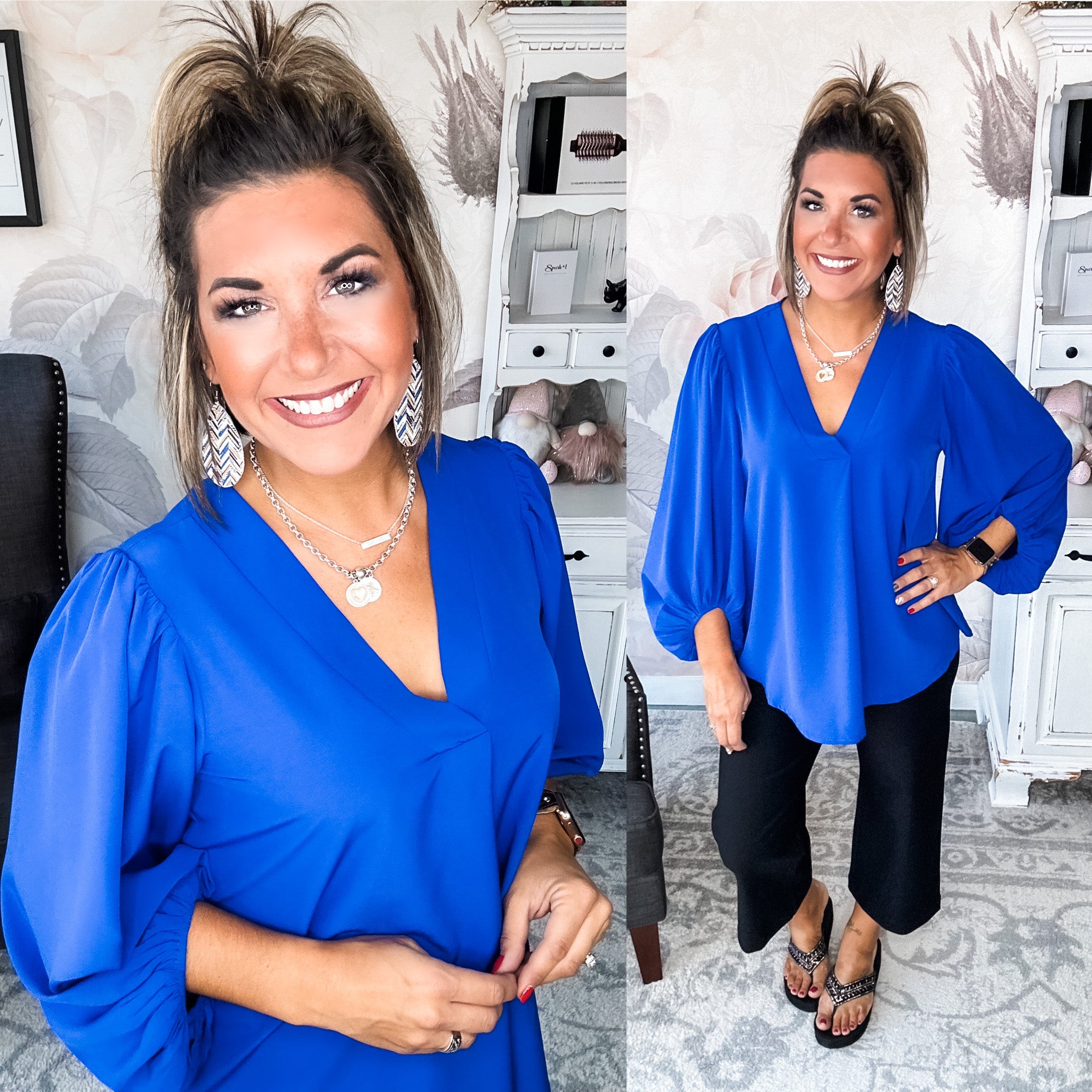 Be Yourself Blouse - Royal Blue