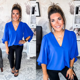 Be Yourself Blouse - Royal Blue