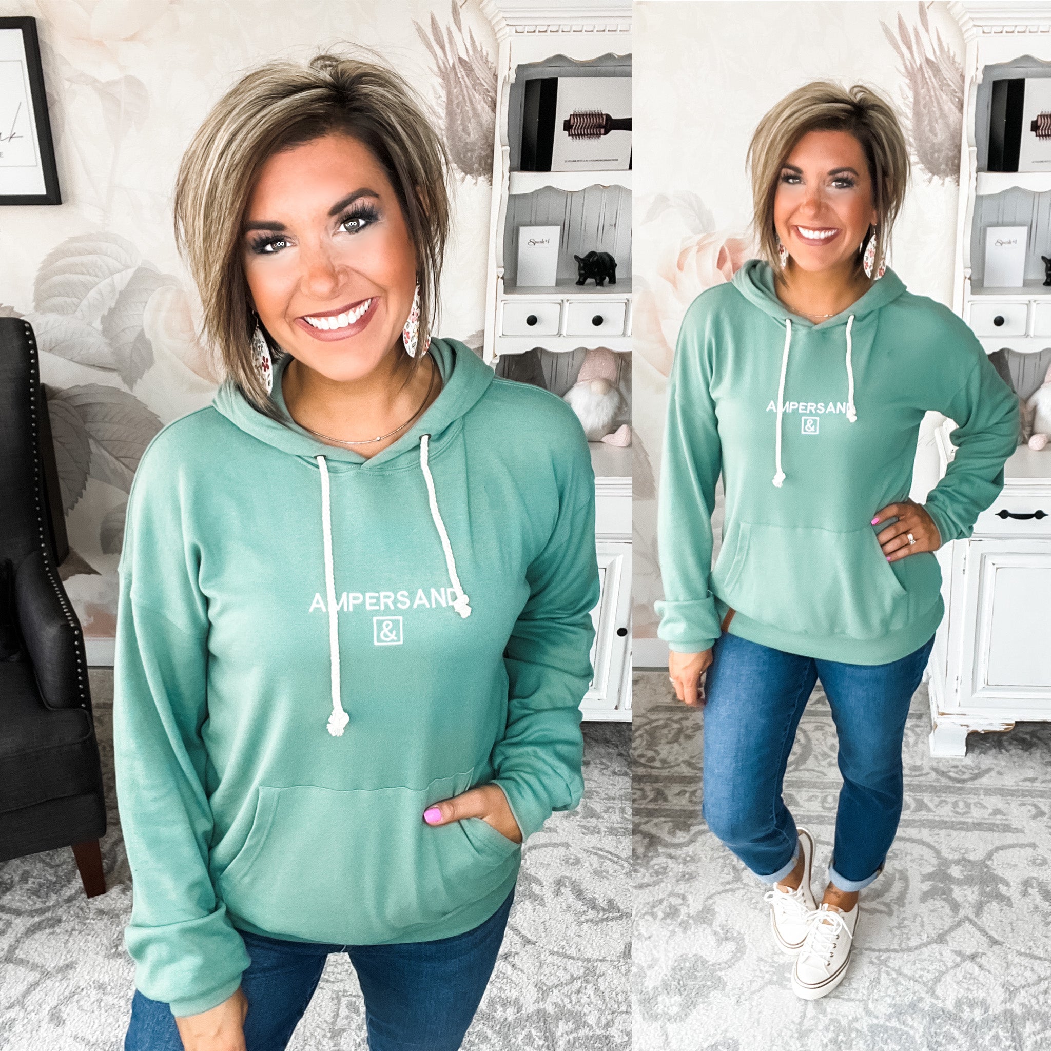 Ampersand Avenue University Hoodie - Classic Sage