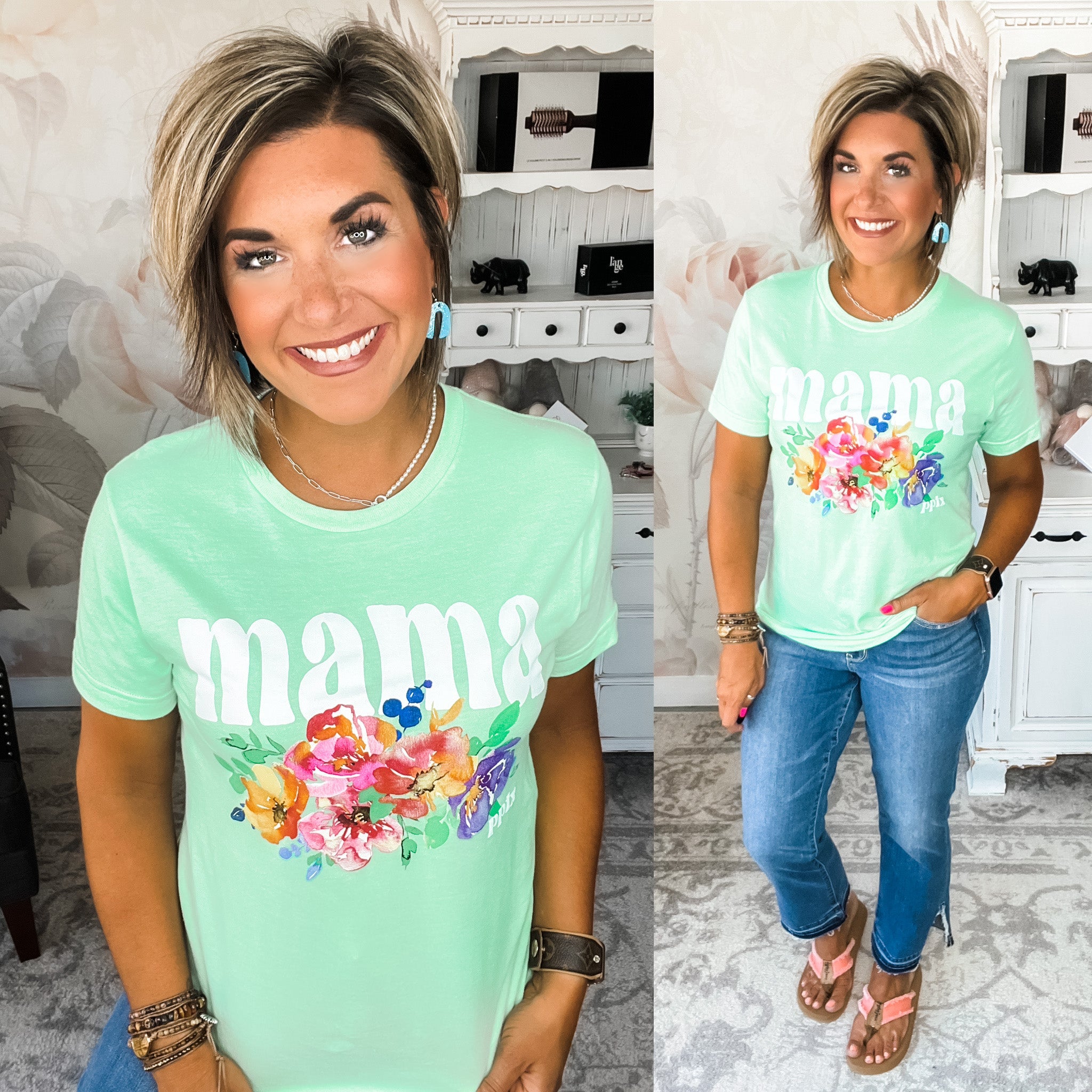Watercolor Floral Mama Graphic Tee
