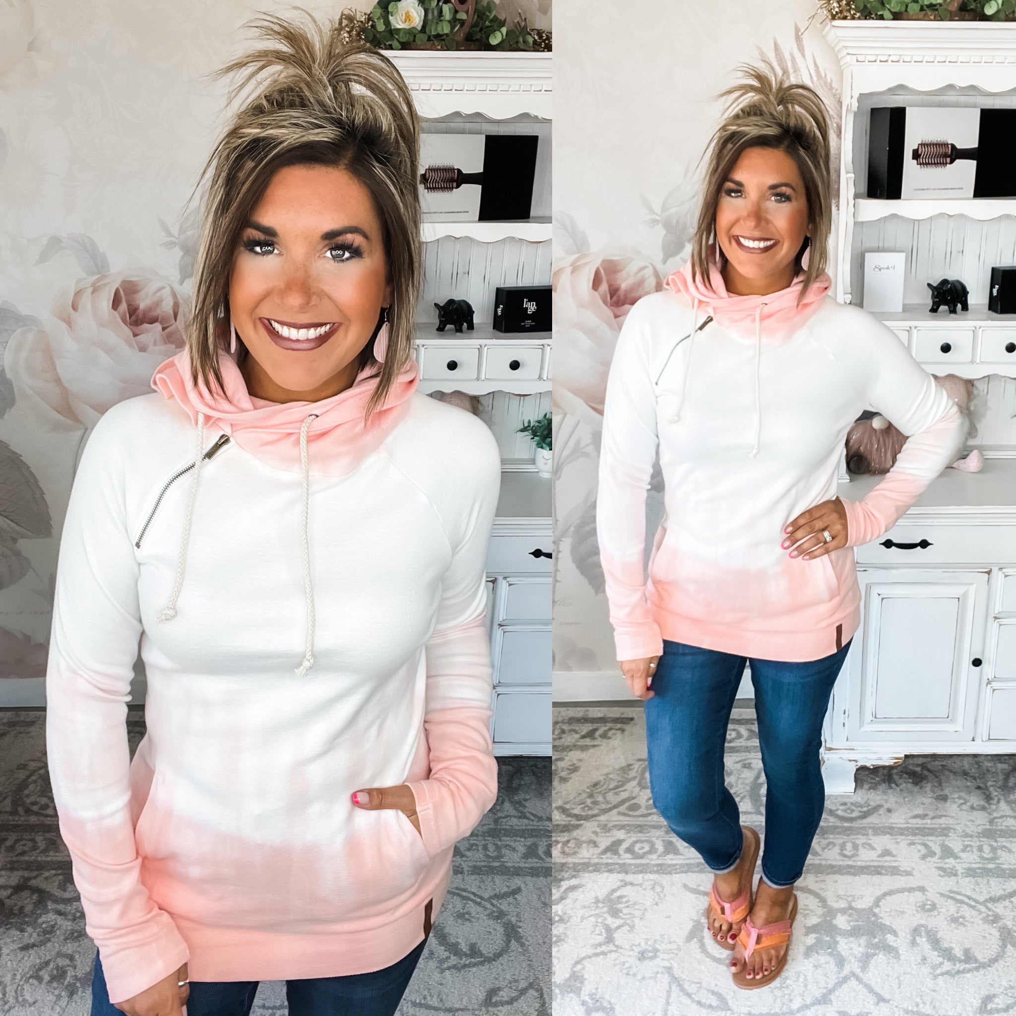 Ampersand Avenue Doublehood™ Sweatshirt - To Dye For - Pink