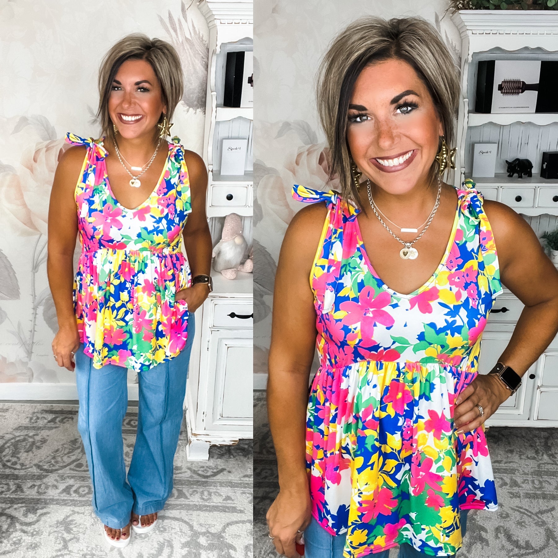 Another Day Tank - Bright Floral