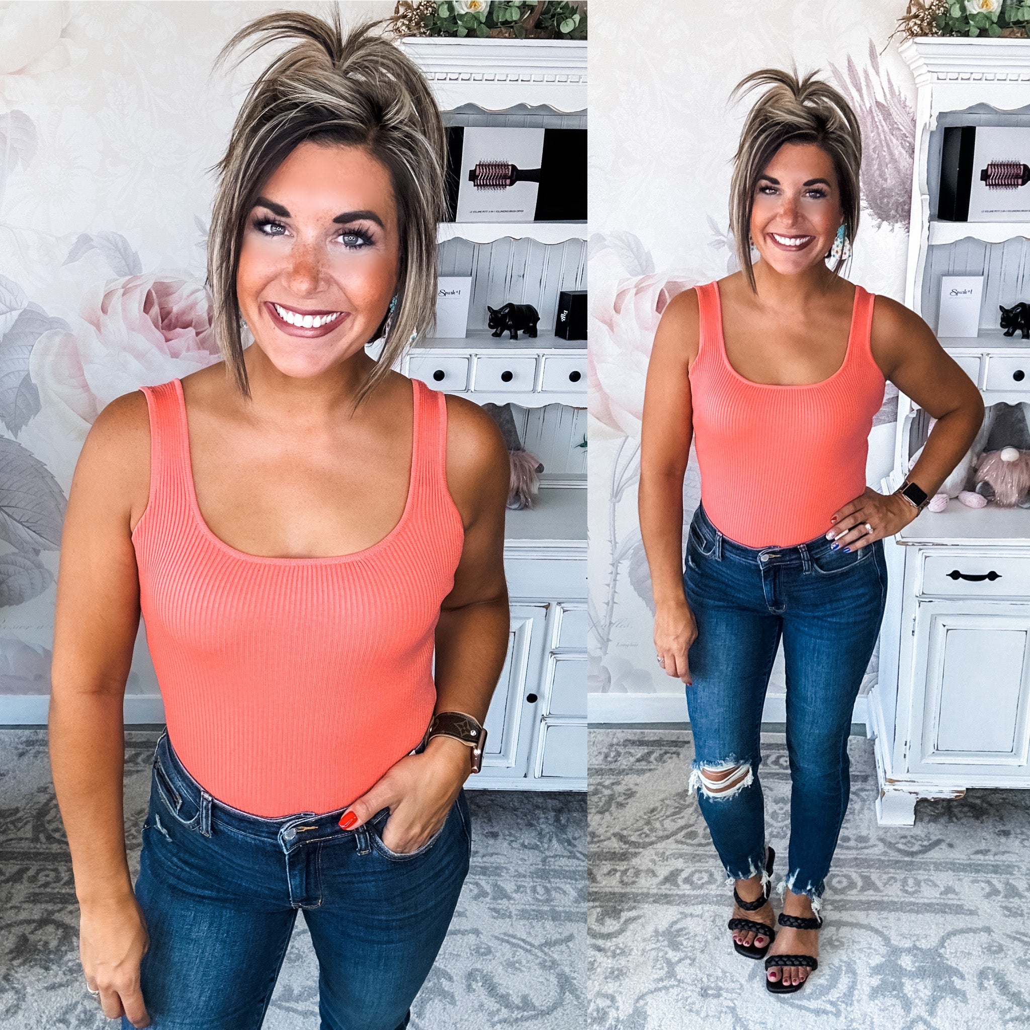 Something Good is Happening Bodysuit - Coral