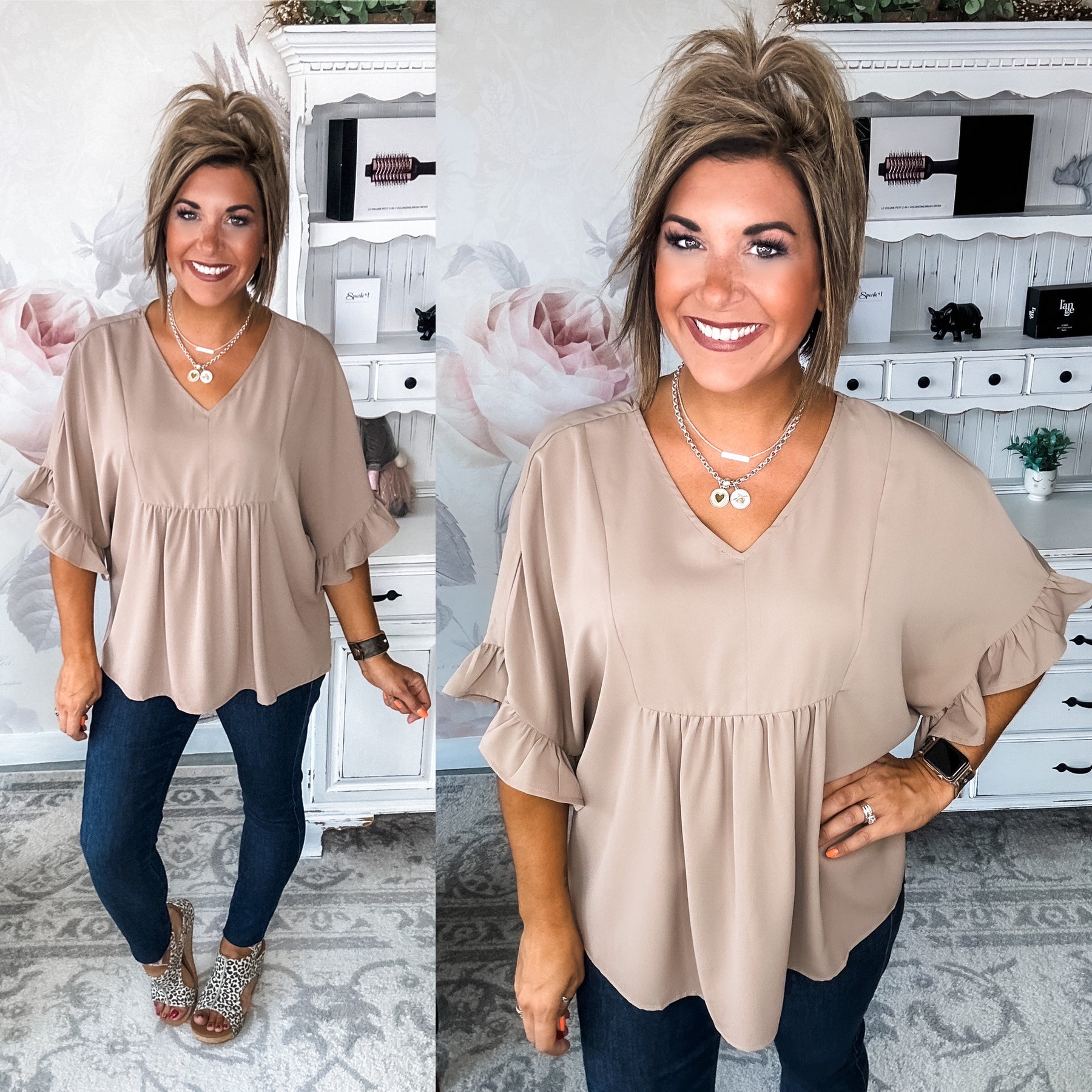 Close to Me Blouse - Mocha