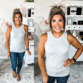 Someday Maybe Ribbed Cami Tank - Heather Grey