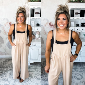 Now or Never Jumpsuit - Taupe