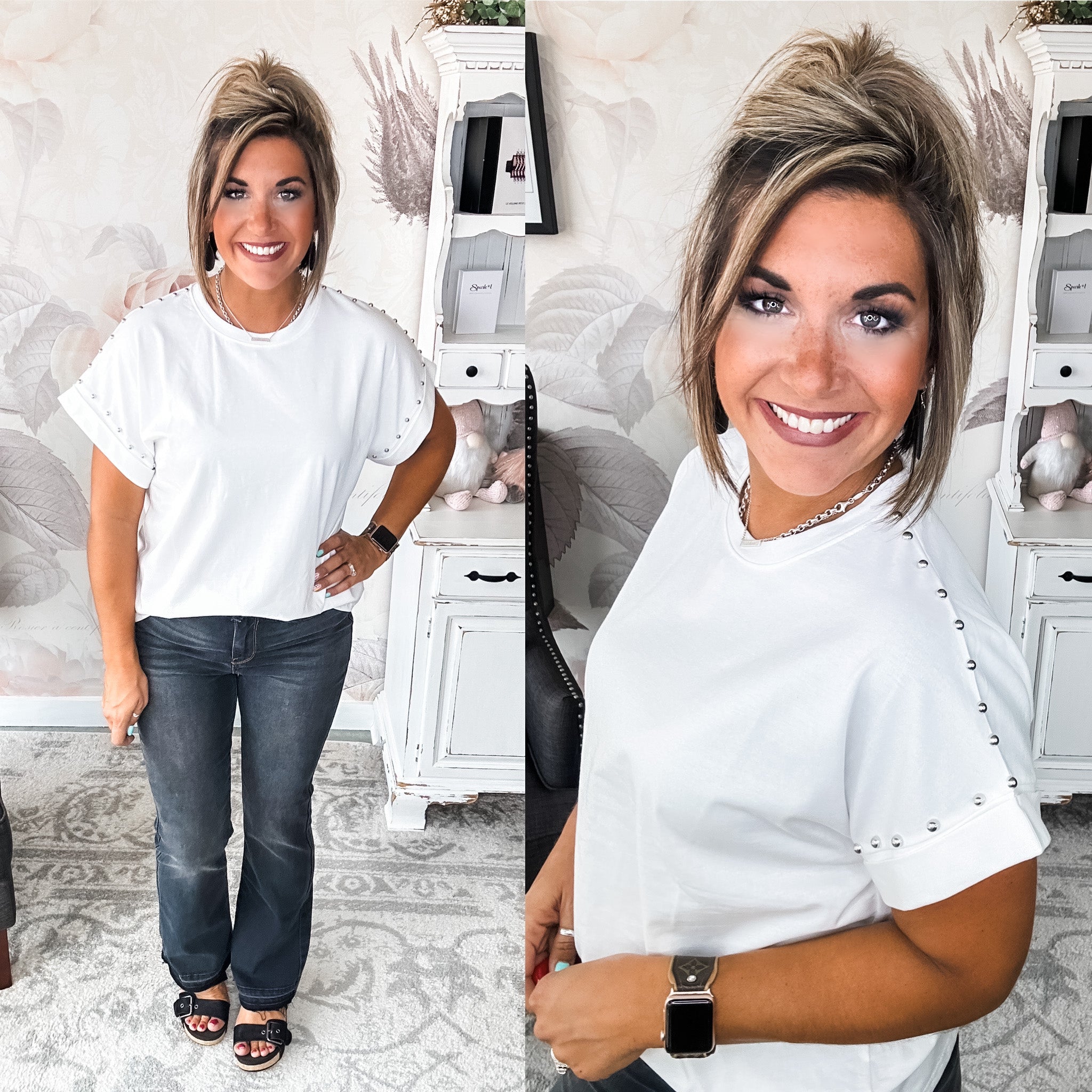 All Dolled Up Studded Tee - White