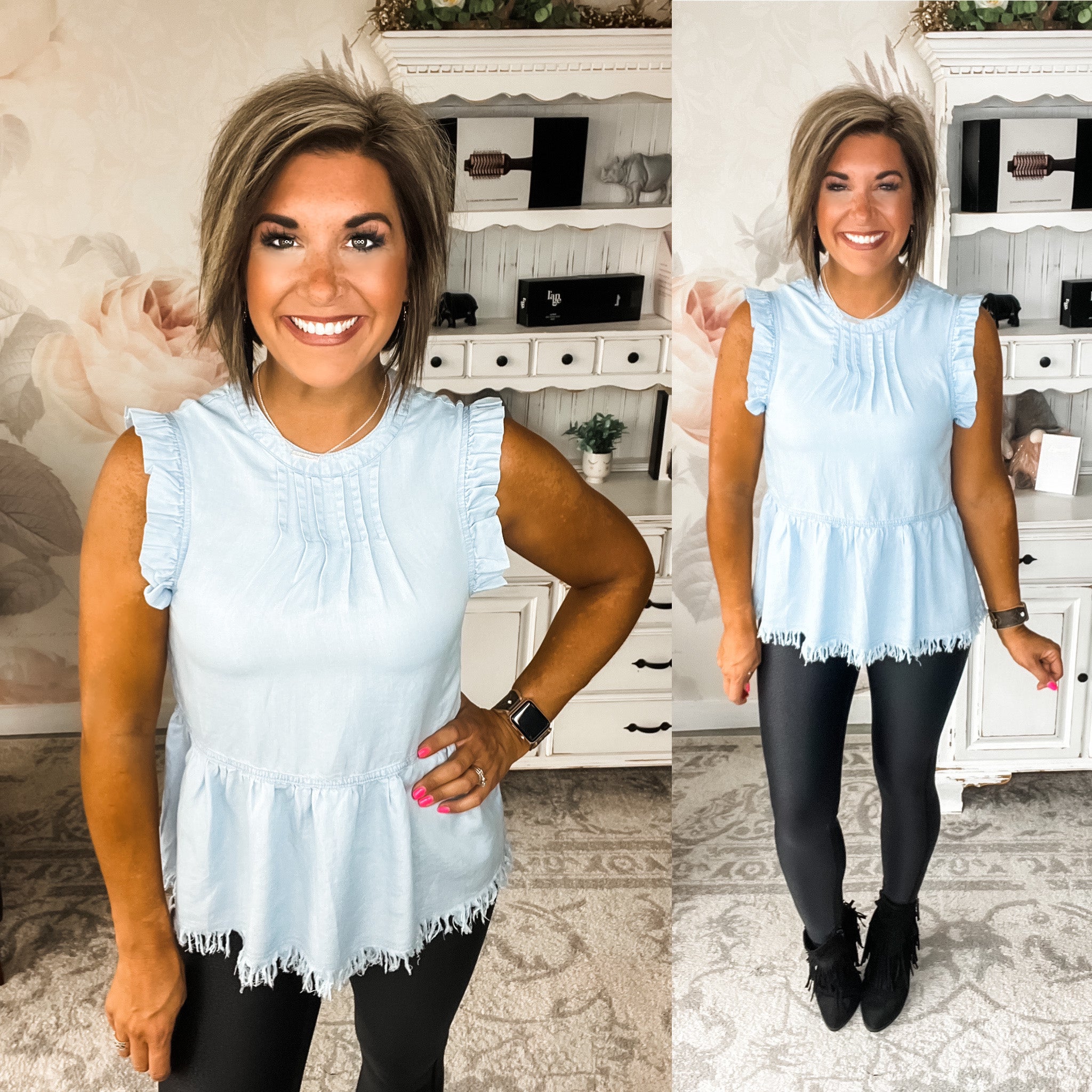 High Expectations Top - Light Wash
