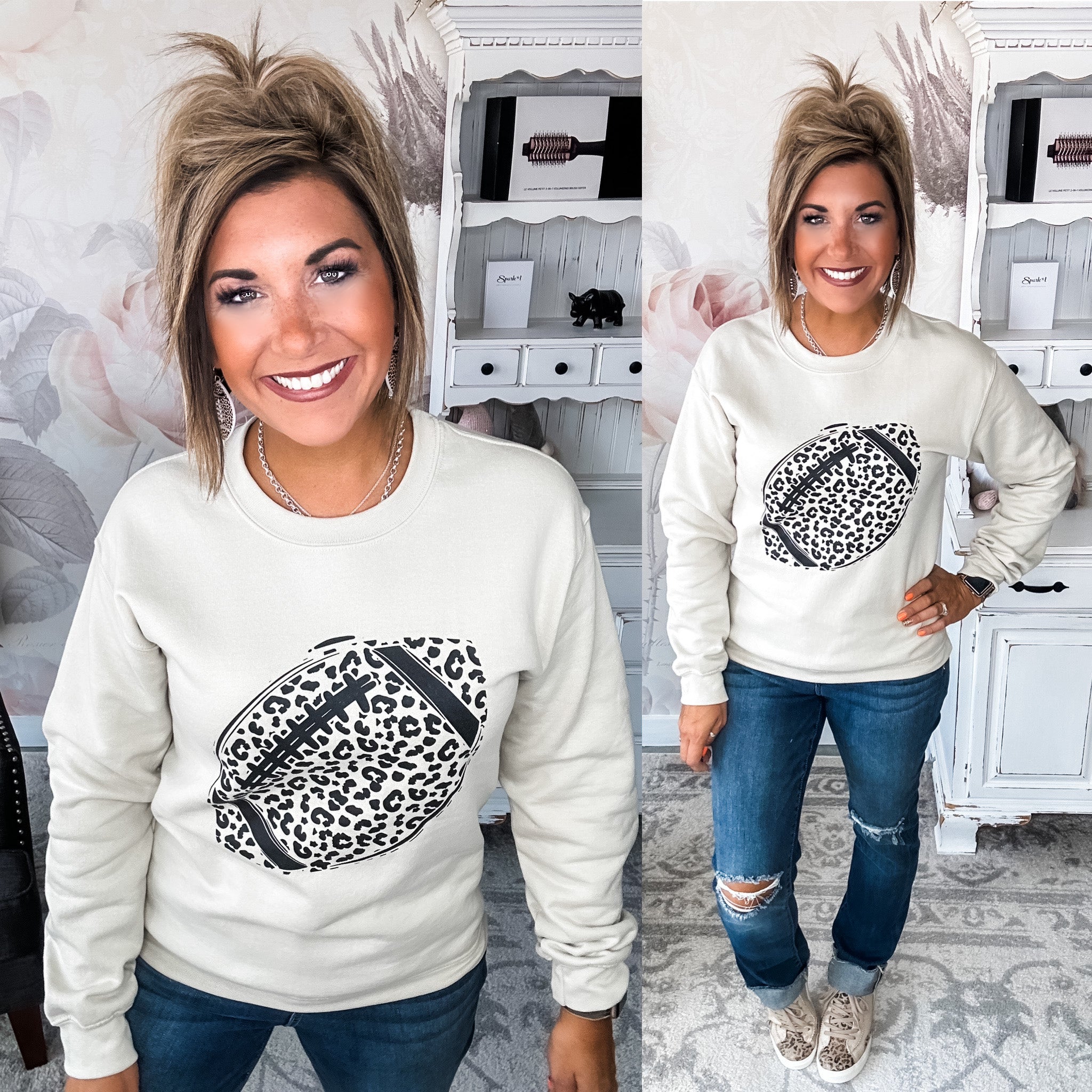 Leopard Football Sweatshirt