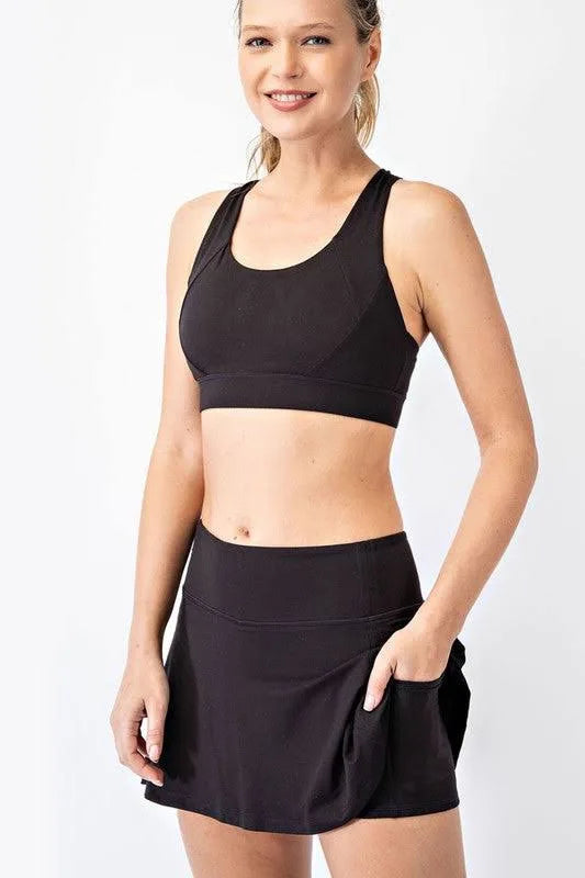 Feeling So Sweet Active Skort - Black