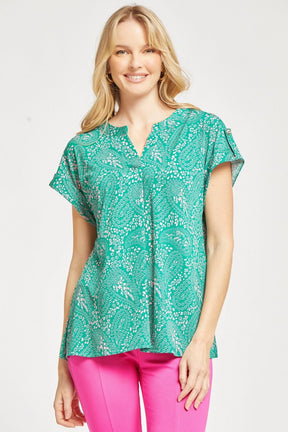 Figure It Out Top Short Sleeve - Green