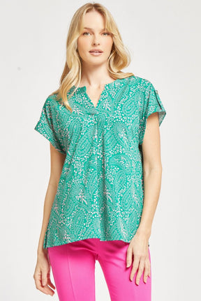 Figure It Out Top Short Sleeve - Green