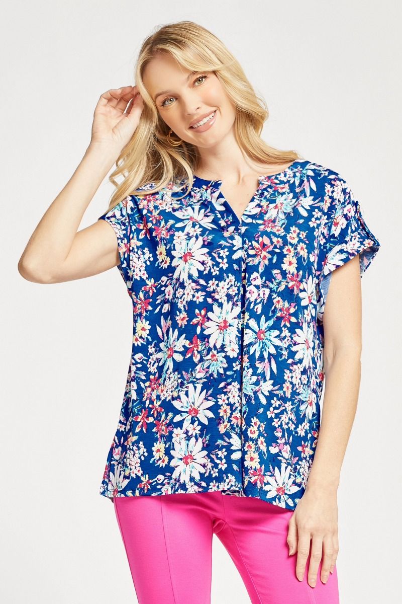 Figure It Out Top Short Sleeve - Royal