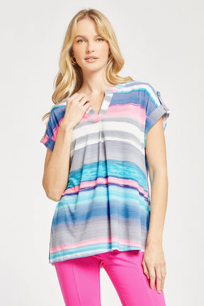 Figure It Out Top Short Sleeve - Multi