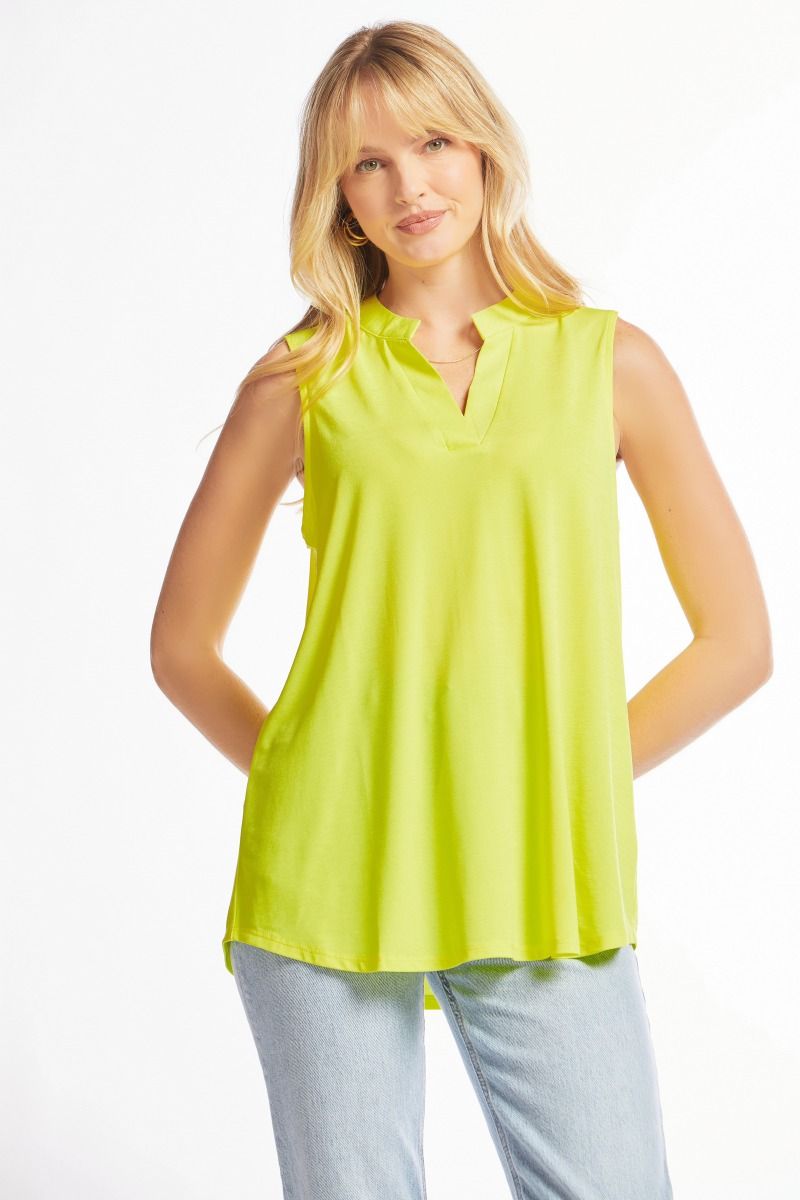 Figure It Out Tank Top - Neon Yellow