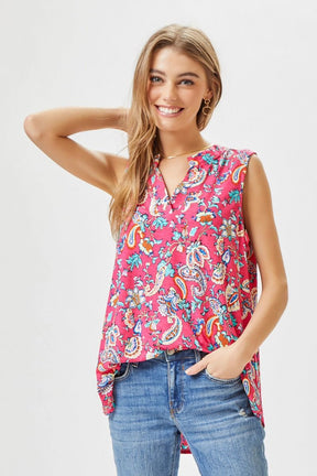 Figure It Out Tank Top - Coral Multi