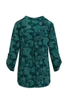 Figure It Out Top - Hunter Green Paisley