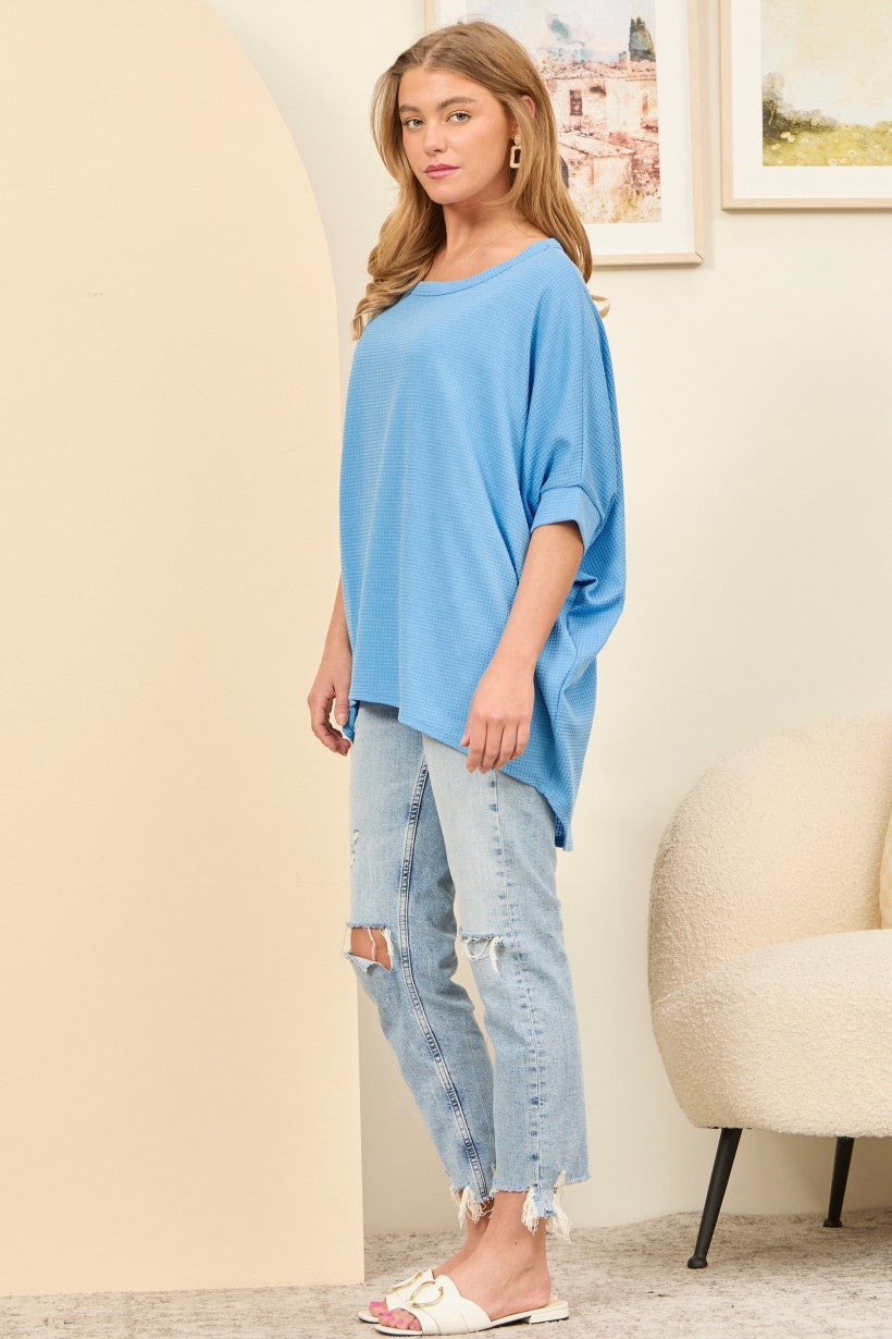 Wonderful Life Boxy Top - Ocean Blue