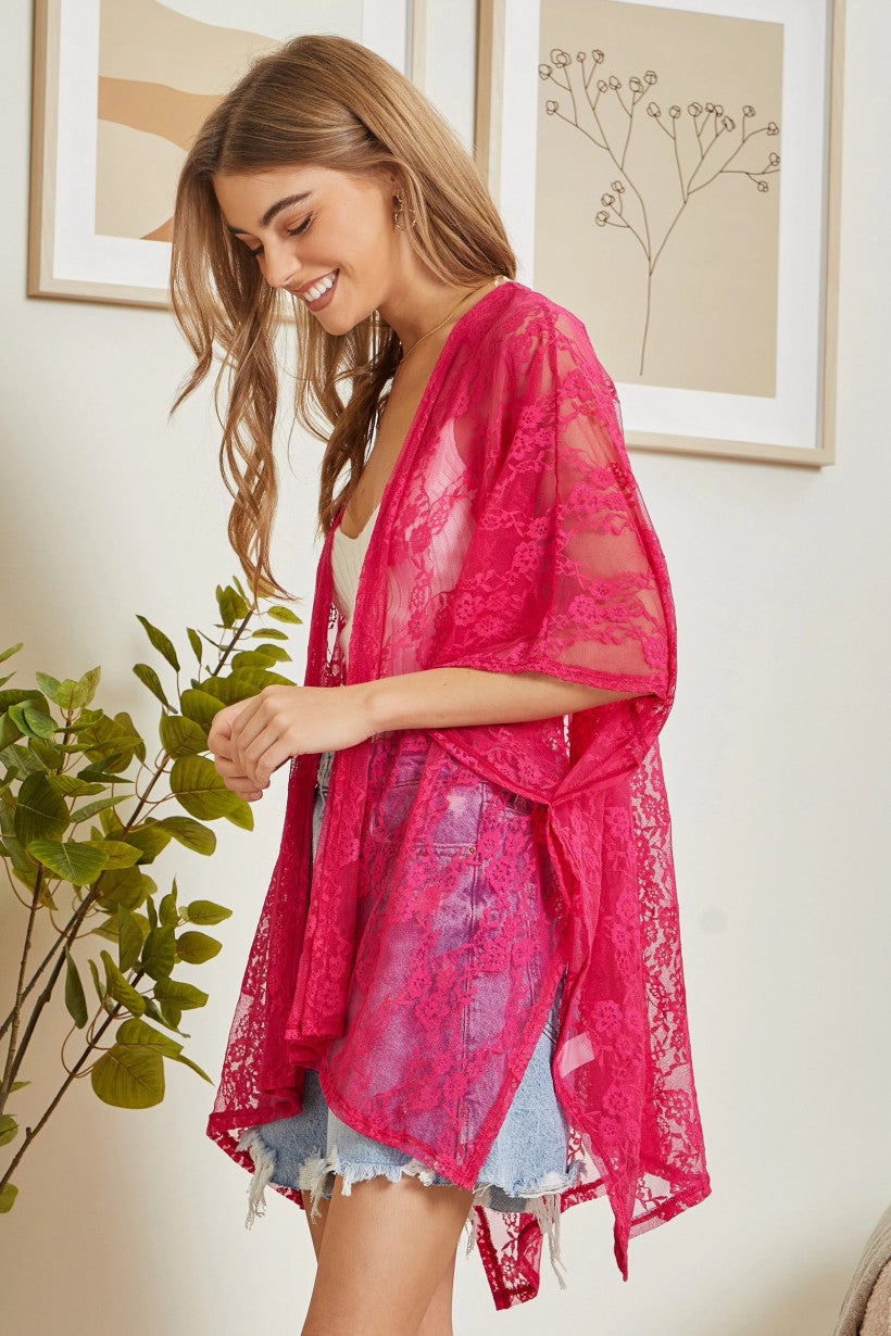 Natural Obsession Kimono - Fuchsia