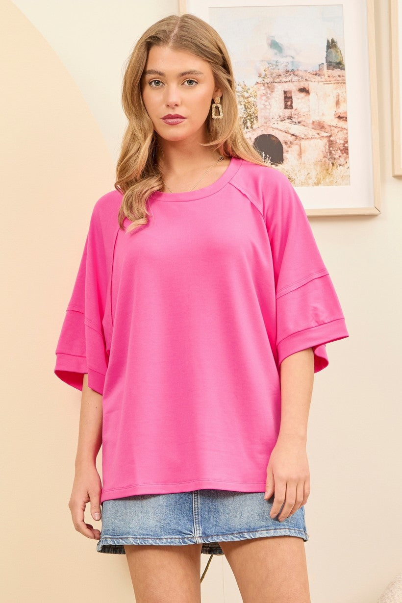 Tell Me The Truth Top - Hot Pink