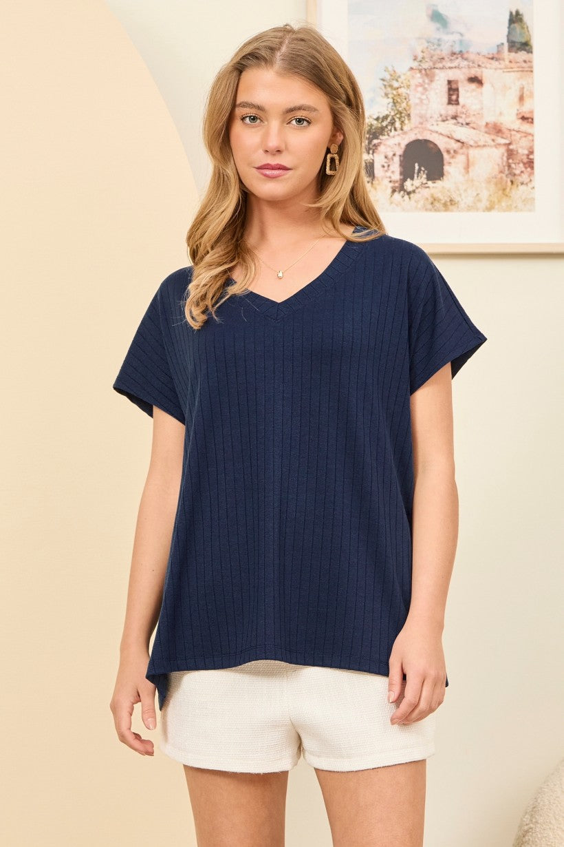 No Stories Here Top - Navy