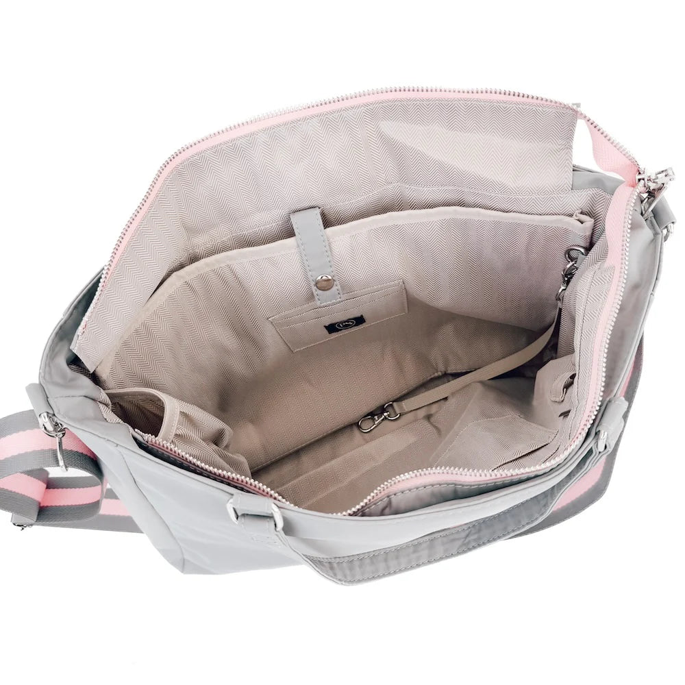 Nina Nylon Organizer Tote - Gray