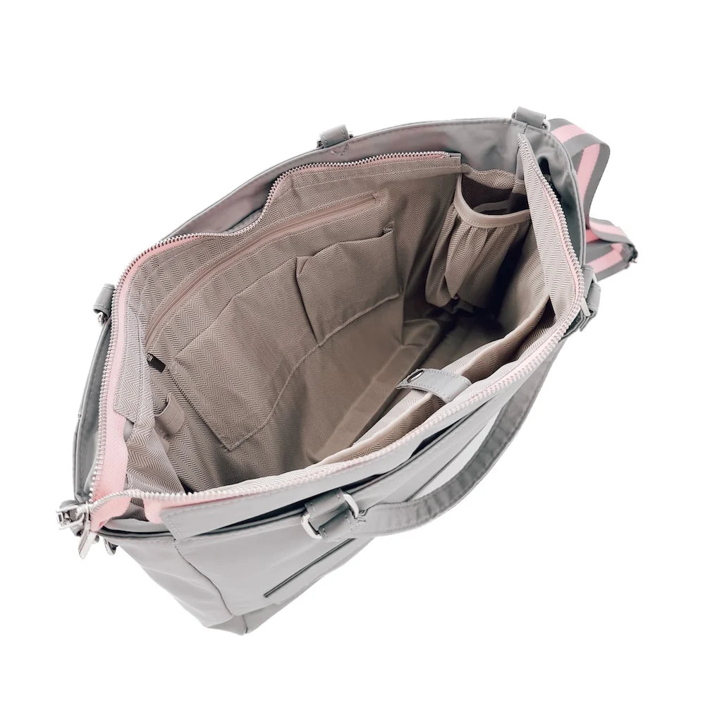 Nina Nylon Organizer Tote - Gray