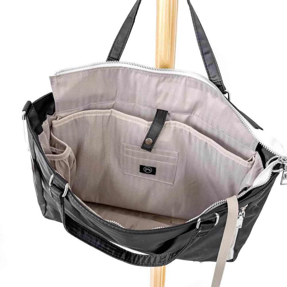 Nina Nylon Organizer Tote - Gray