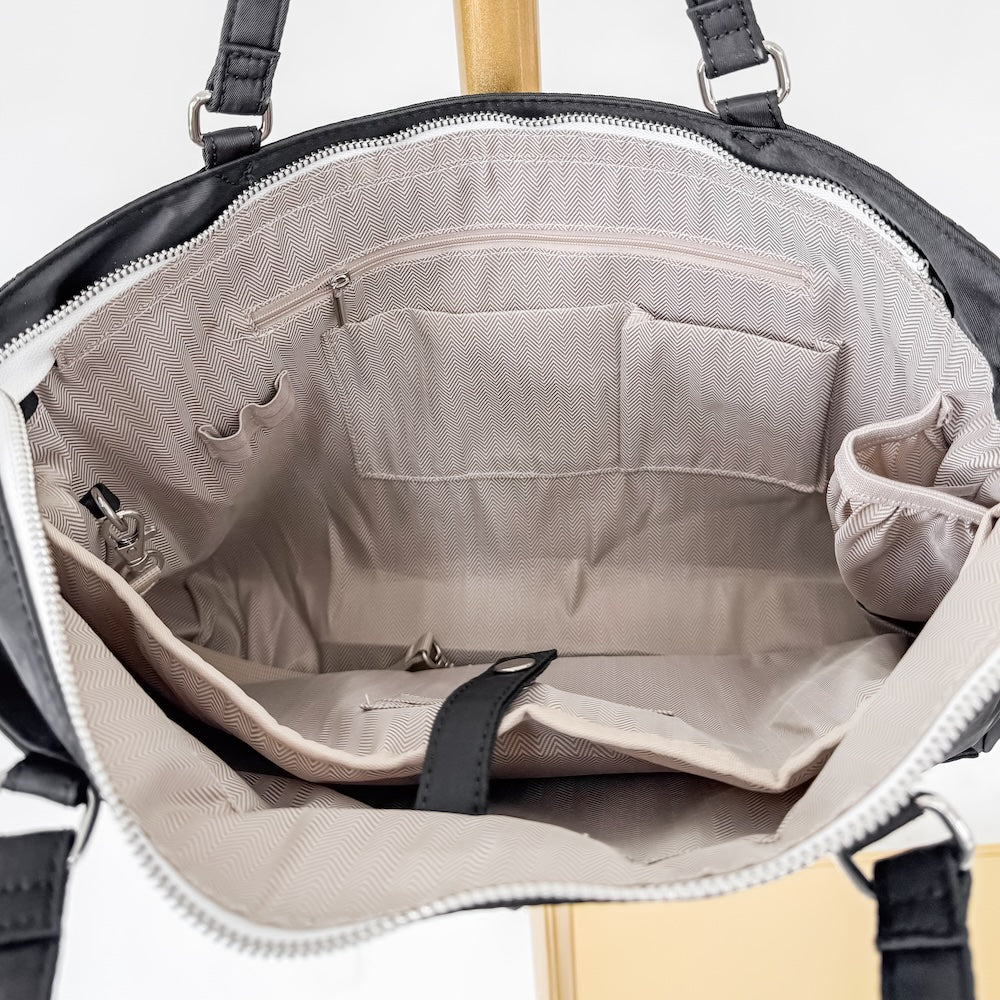 Nina Nylon Organizer Tote - Gray