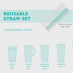 Swig Lucky Charm & Green Glitter Reusable Straw Set