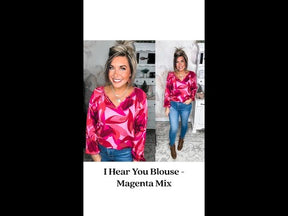 I Hear You Blouse - Magenta Mix